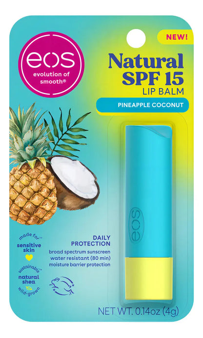 Eos Balsamo Labial Natural Spf 15 - Pina Y Coco, Proteccion