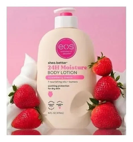 Eos Body Lotion 24h Strawberry Dream Hidratante Corporal Fresa Dulce Y Frutal
