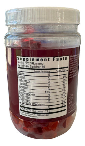 Fibra Suplemento 240 Gomitas Salud Digestiva Intestinal Frutas