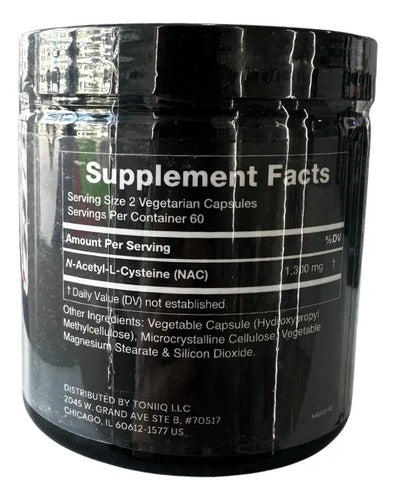 Nac 1300mg N-acetyl L-cysteine 120 Capsulas Sin Sabor