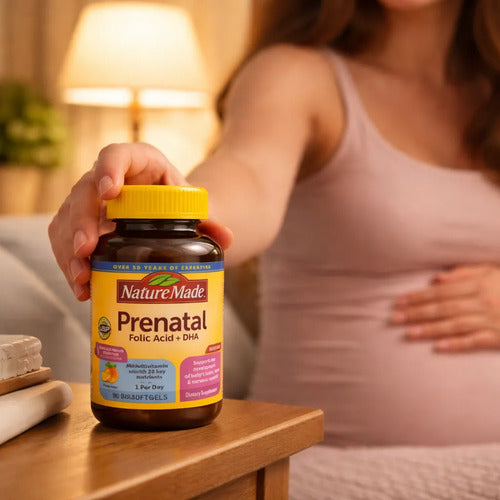 Multivitamínico Prenatal Ácido Fólico Hierro 90 Softgels Sin Sabor