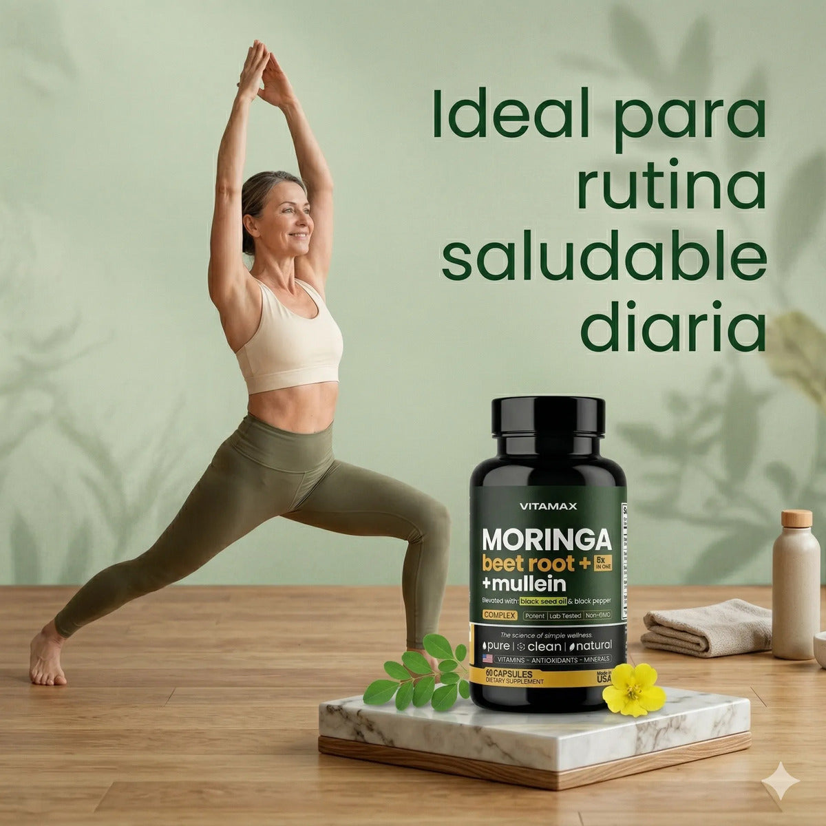 Moringa Extremadamente Eficaz Con 60 Cápsulas Antioxidante Sin Sabor