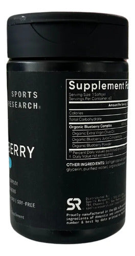 Arándano Azul Concentrado Sports Research 60 Capsulas Sin Sabor