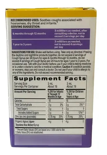 Jarabe Miel Agave Oral Infantil Para Bebés 59ml Miel