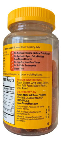 Nature Made Kids First Vitamina C 110 Gomitas Para Niños Mandarina