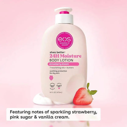 Eos Body Lotion 24h Strawberry Dream Hidratante Corporal Fresa Dulce Y Frutal