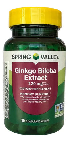 Ginkgo Biloba 120 Mg 90 Capsulas Apoyo A Memoria Sin Sabor Sin Sabor