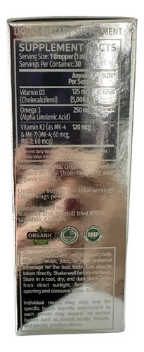 Suplemento De Vitamina D-3 Y K-2 Omega 3 Mct 60 Porciones Sin Sabor