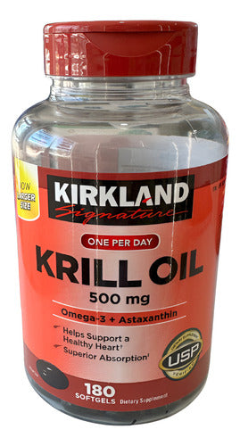 Aceite De Krill 180 Capsulas Omega 3 Astaxanthin Kirkland Sin Sabor