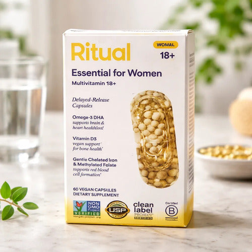 Multivitamínico Para Mujer 60 Capsulas Hierro Omega-3 Y D3 Sin Sabor