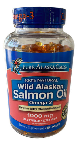 Omega 3 Aceite De Salmón 210 Capsulas Suplemento Alimenticio Sin Sabor