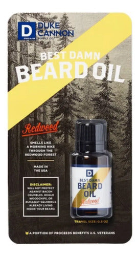 Best Damn Beard Oil Travel Size Duke Cannon Redwood