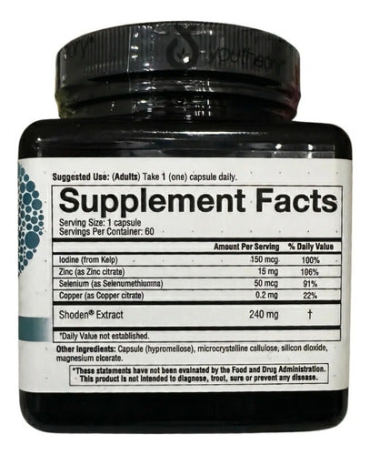 Suplemento Tiroides Ashwagan Estrés Y Energía 60 Capsulas Sin Sabor