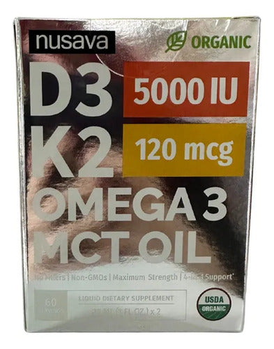 Suplemento De Vitamina D-3 Y K-2 Omega 3 Mct 60 Porciones Sin Sabor