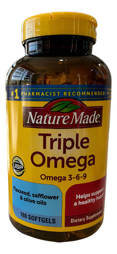 Omega Triple 3, 6 Y 9 Nature Made 180 Caps Sabor Na Sin Sabor