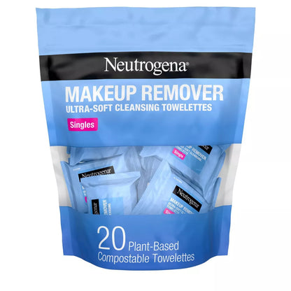 Neutrogena Facial Cleansing Makeup Remover Wipes Toallitas Desmaquillantes y Limpiadoras Faciales 20pz