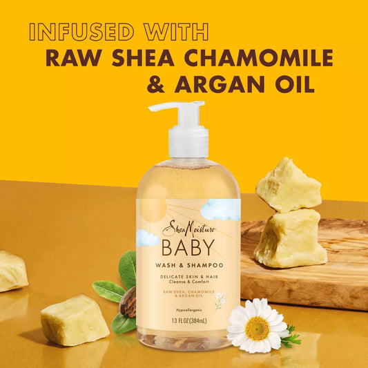 SheaMoisture Baby Wash & Shampoo Body Wash 2 En 1 Para Bebé 13oz