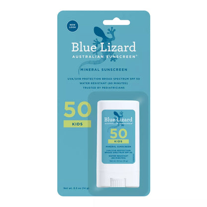 Blue Lizard Kids' Mineral Sunscreen Stick Face And Body SPF 50+ Protector Solar Mineral Barra Para Niños 0.5oz