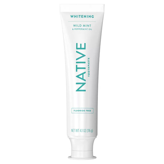 Native Whitening Wild Mint & Peppermint Oil Fluoride Free Toothpaste Pasta Dental Blanqueadora Sin Flúor 4.1oz