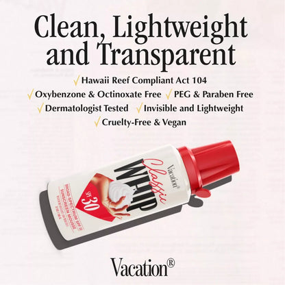 Vacation Classic Sunscreen Whip SPF 30 Bloqueador Solar En Mousse 1.4oz
