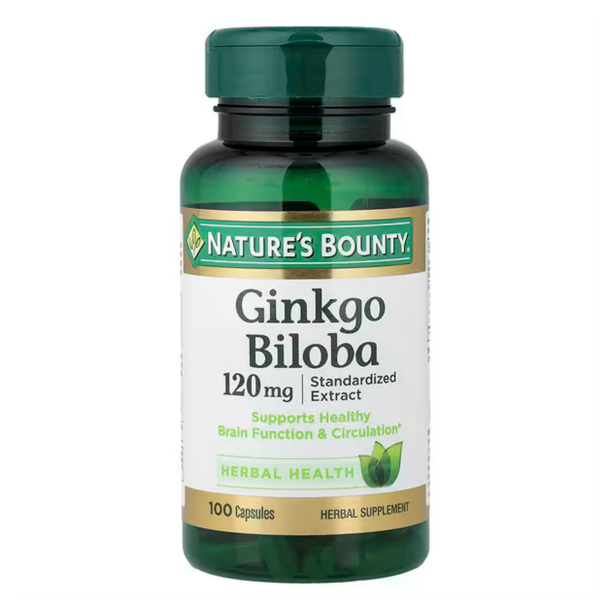 Suplemento Nature's Bounty Ginkgo Biloba 120 Mg 100 Cápsulas Sin Sabor