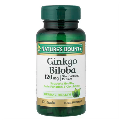 Suplemento Nature's Bounty Ginkgo Biloba 120 Mg 100 Cápsulas Sin Sabor