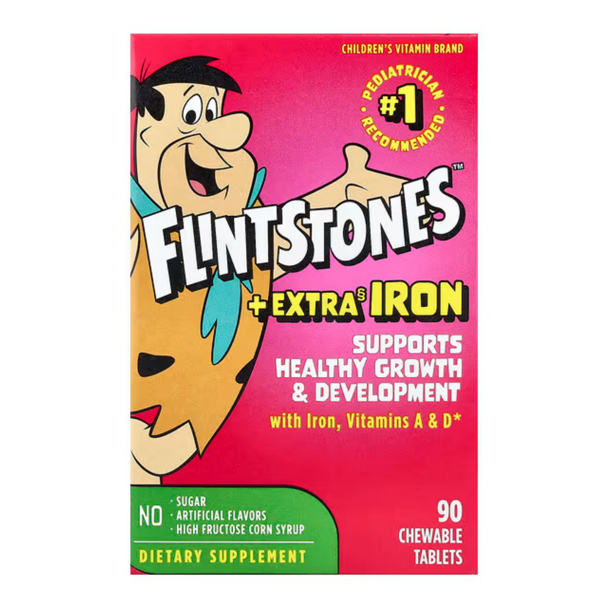 Flintstonmultivitamínico Infantil Con Hierro 90 Masticables Frutas
