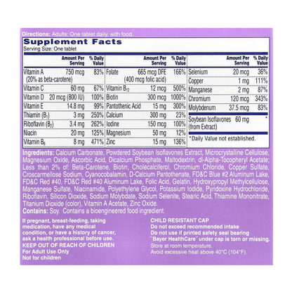 Suplemento Alivio Menopausia Bochornos Multivitaminas 50tab Sin Sabor