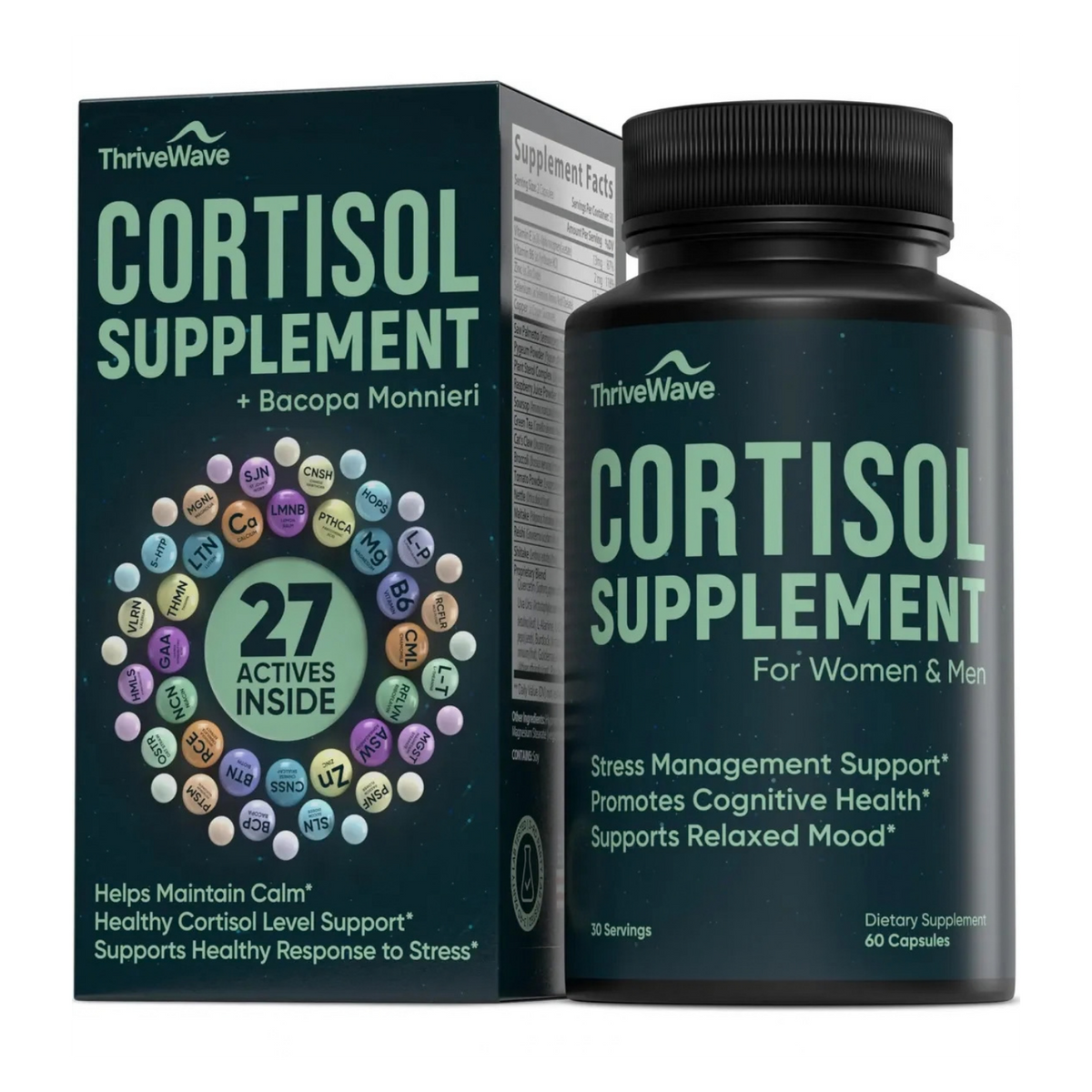 Suplemento De Cortisol Para Ansiedad Y Estrés 60 Capsulas Sin Sabor
