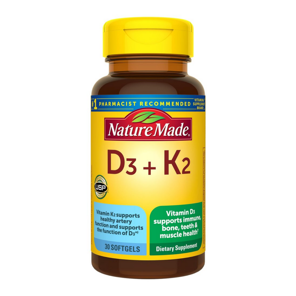 Suplemento Vitaminas K2 + D3 Con 30 Capsulas Blandas Veganas Sin Sabor