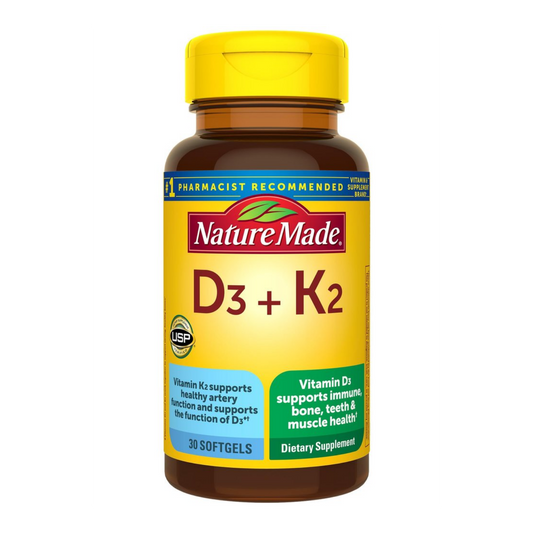 Suplemento Vitaminas K2 + D3 Con 30 Capsulas Blandas Veganas Sin Sabor