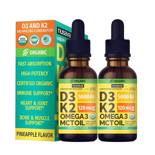 Suplemento Vitamina D-3 Y K-2 Omega 3 Mct Piña 60 Porciones Sin Sabor