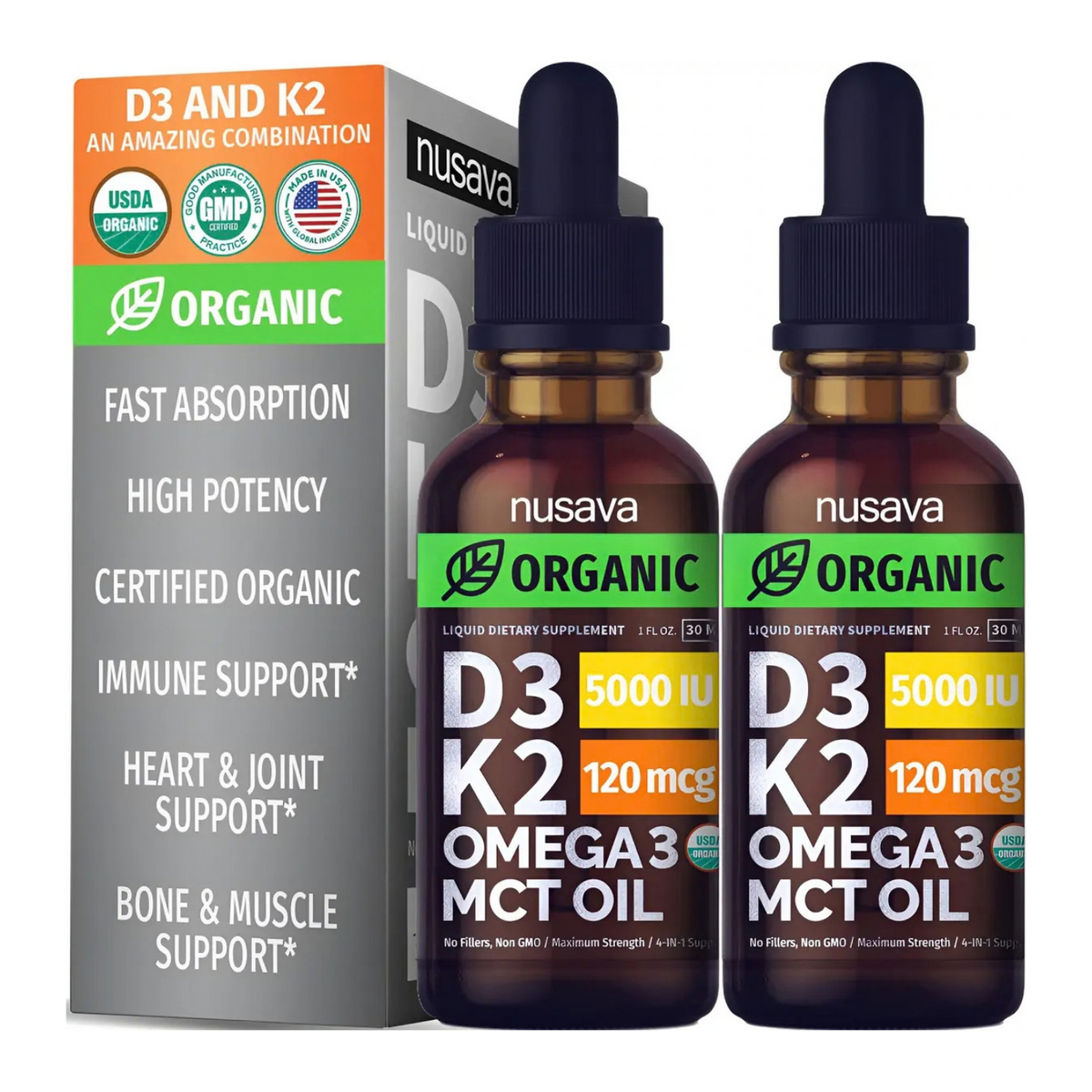 Suplemento Vitamina D-3 Y K-2 Omega 3 Mct Mocha 60 Porciones Chocolate Y Café