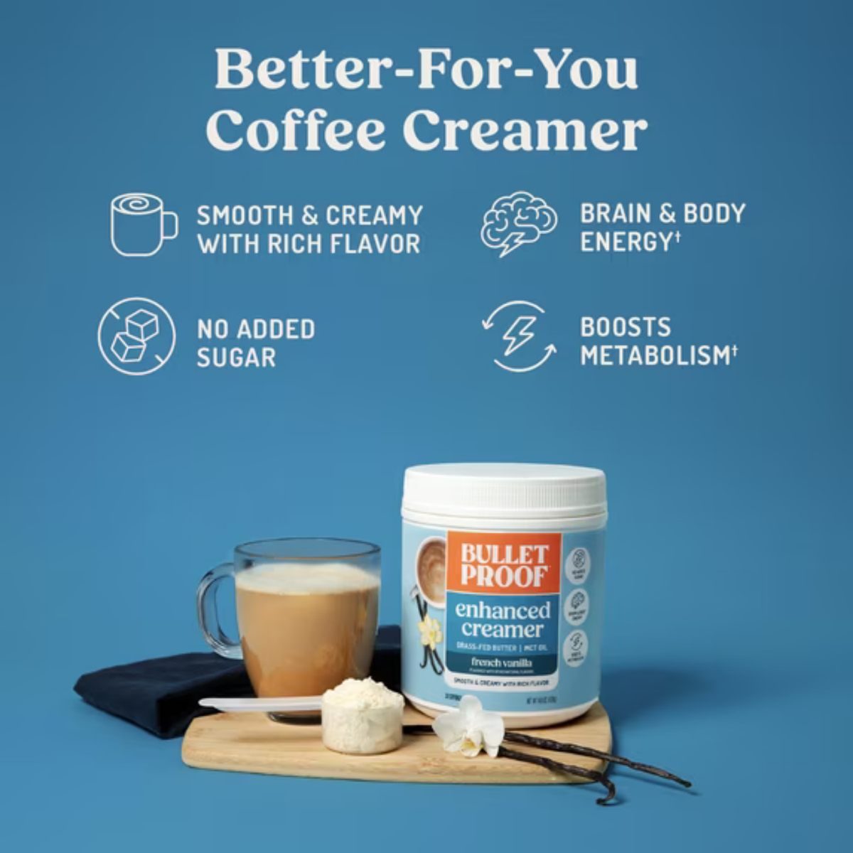 Bulletproof Sustituto De Crema Polvo Keto Vainilla 420g French Vainilla