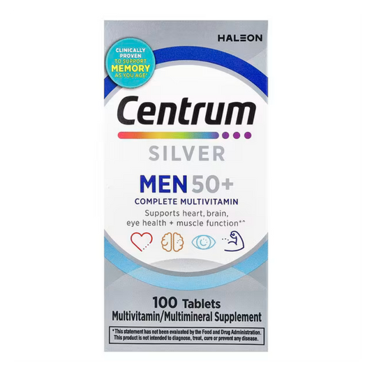 Centrum Silver Men 50+ Americano 100 Tabs Hombre +50 Años Sin Sabor