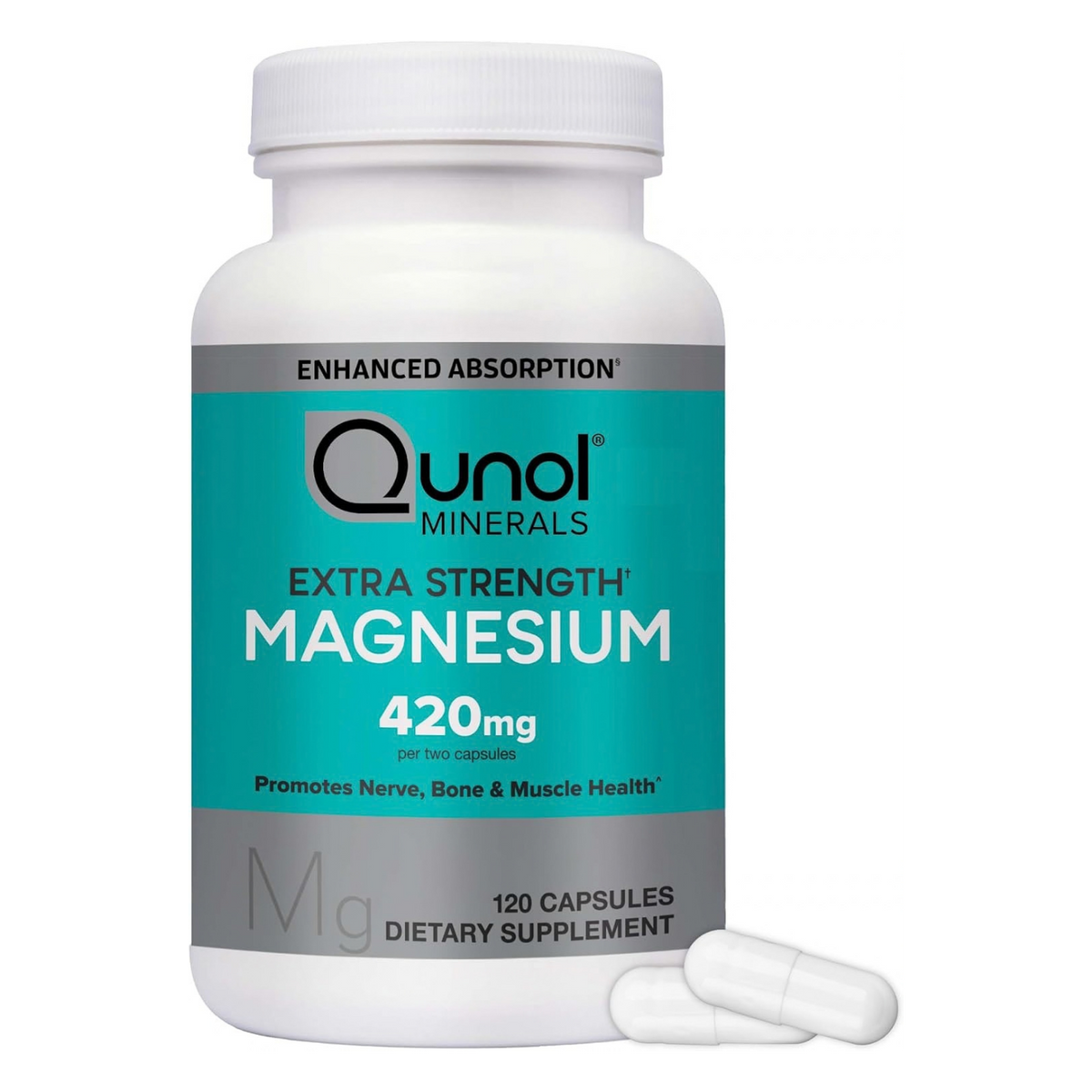 Magnesio 420mg Magnesium Mujer Y Hombre 120 Cápsulas Sin Sabor
