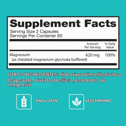 Magnesio 420mg Magnesium Mujer Y Hombre 120 Cápsulas Sin Sabor