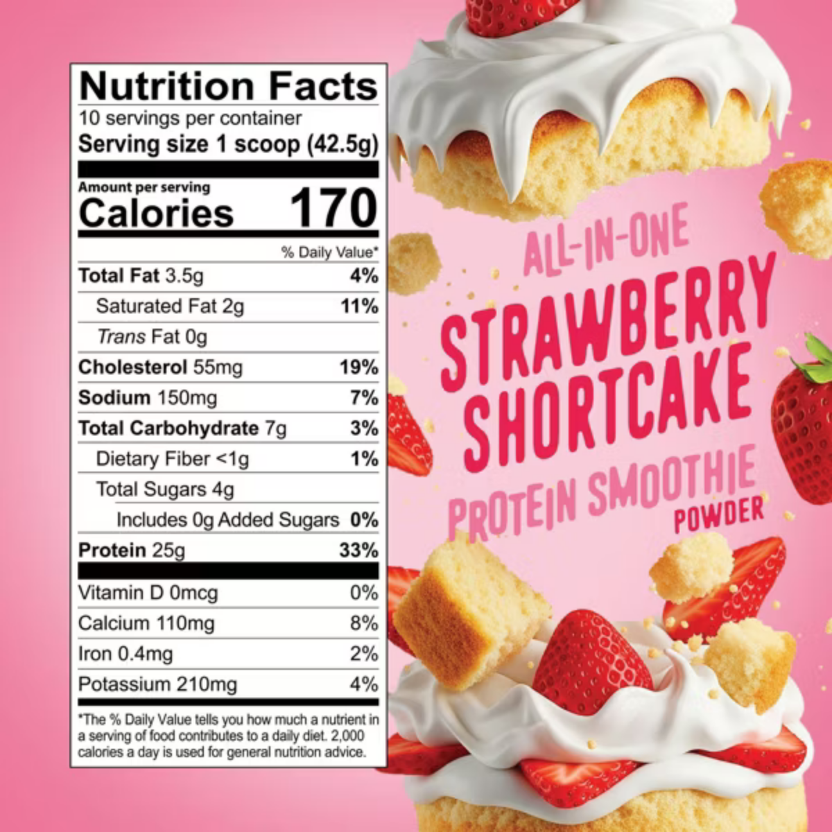 Proteína Whey Suplemento En Polvo Smoothie Sabor Fresa 425g Fresa